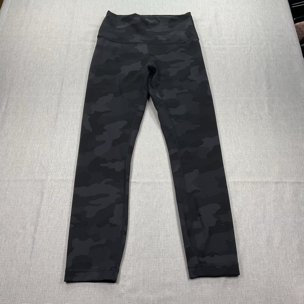 Lululemon Black and Dark Gray Camouflage High-Rise Athletic Leggings Size 4